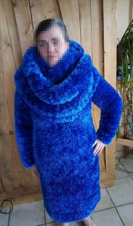 Robe laine bleu