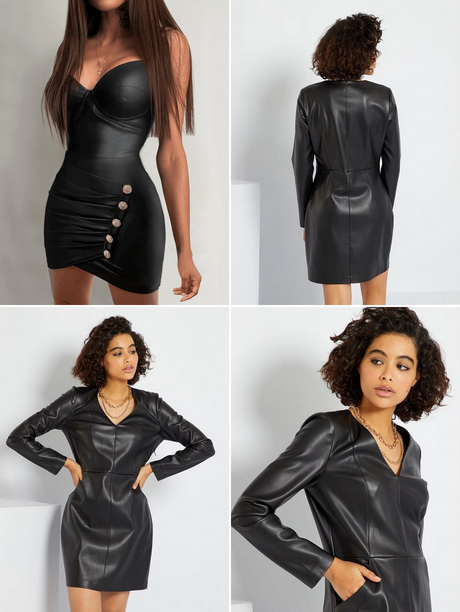 Robe courte simili cuir