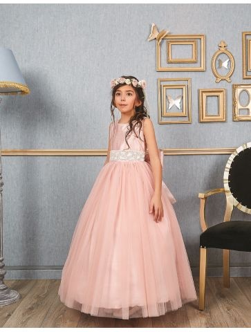 Robe ceremonie enfant rose