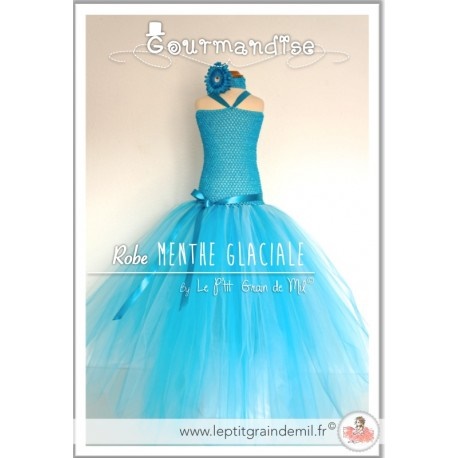 Robe ceremonie fille bleu turquoise