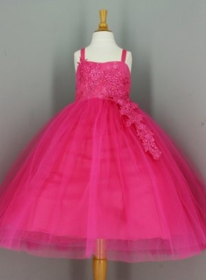 Robe ceremonie fille fushia