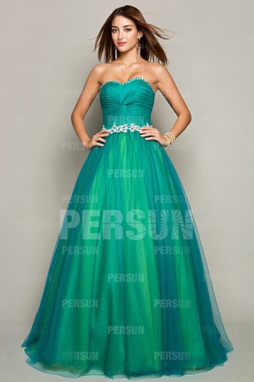 Robe de bal turquoise