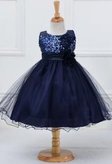 Robe de ceremonie fille bleu