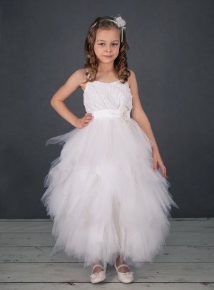 Robe de cérémonie blanche fille