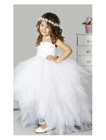 Robe de cérémonie blanche fille