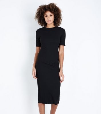 Robe mi longue noir moulante