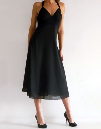 Robe noir mi long