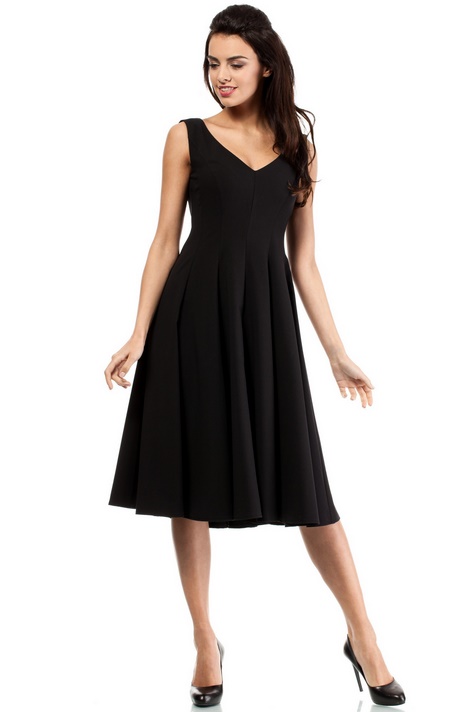 Robe noire fluide mi longue