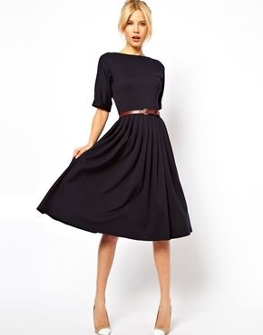 Robe noire mi longue chic