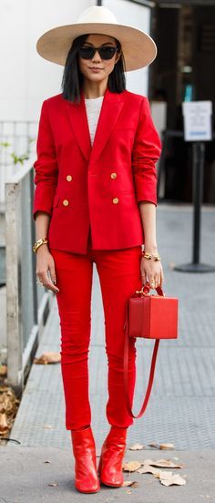 Ensemble tailleur rouge femme