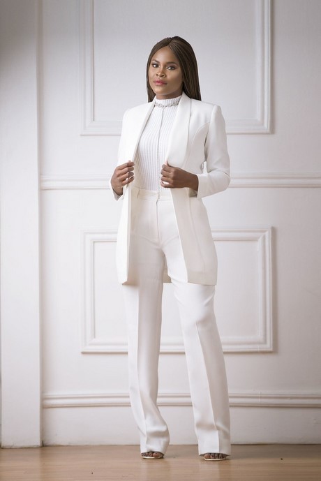 Pantalon blanc tailleur femme