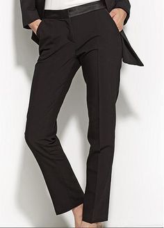 Pantalon de tailleur noir femme