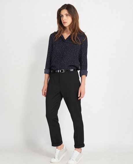 Pantalon de tailleur noir femme