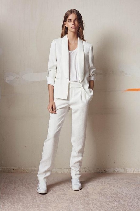 Pantalon tailleur blanc