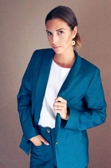 Tailleur bleu femme