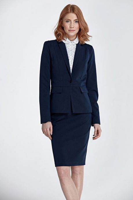 Tailleur jupe bleu marine femme