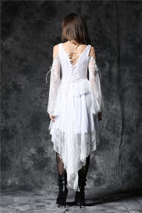 Robe blanche dentelle romantique