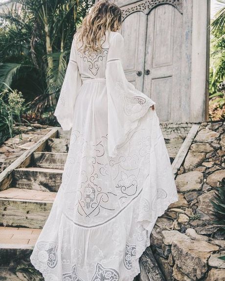 Robe blanche longue boheme