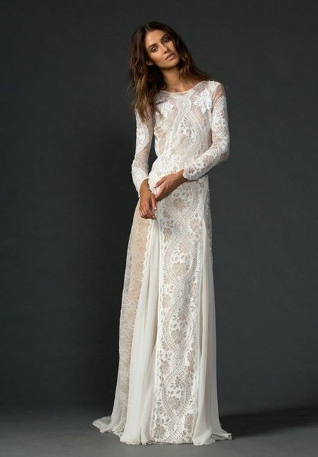 Robe blanche longue manche