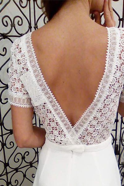 Robe blanche patineuse dentelle