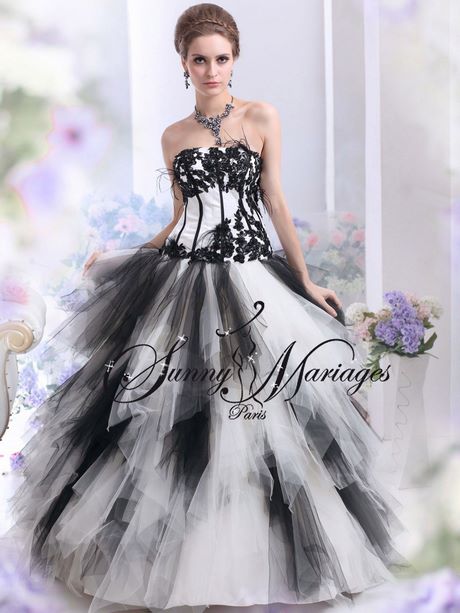 Robe de mariée blanc et noir