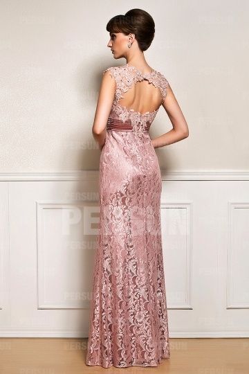 Robe de soiree dentelle rose