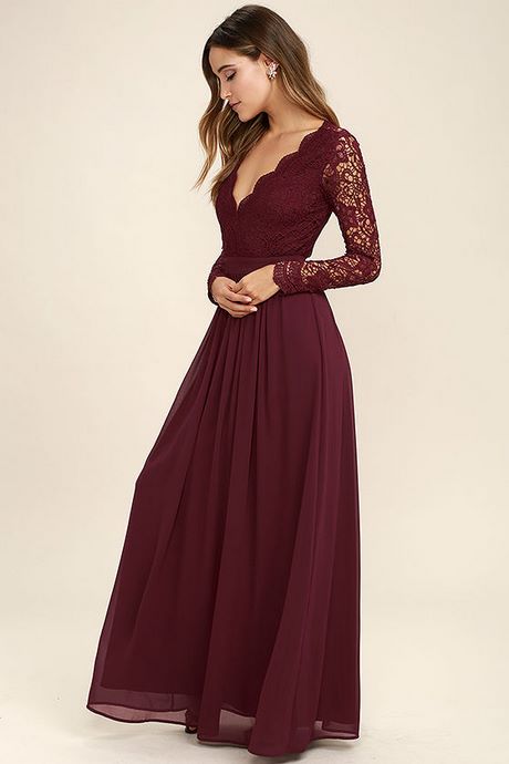 Robe dentelle rouge bordeaux