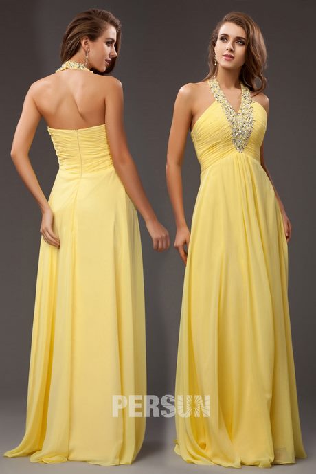 Robe jaune blanche