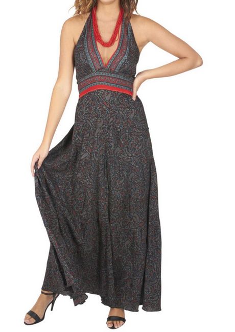 Robe longue boheme noire