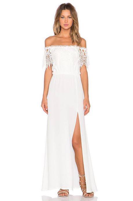 Robe longue droite blanche