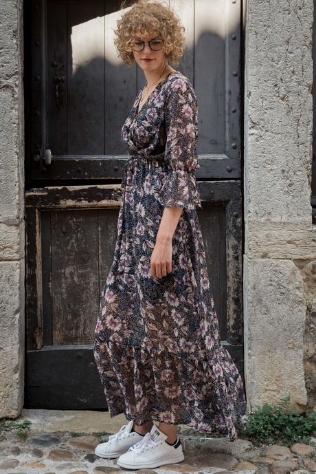 Robe longue fleurie boheme