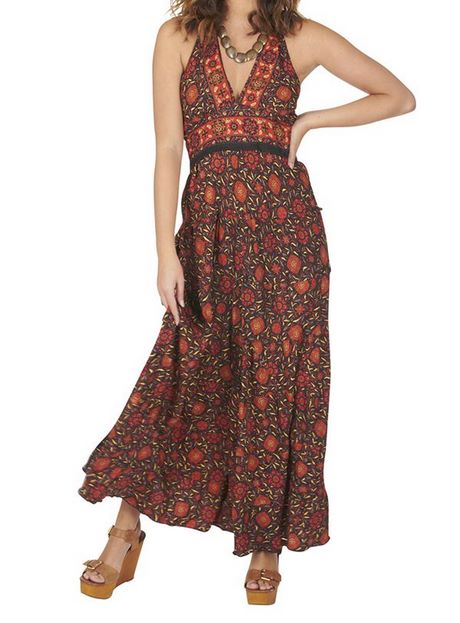 Robe longue fleurie boheme