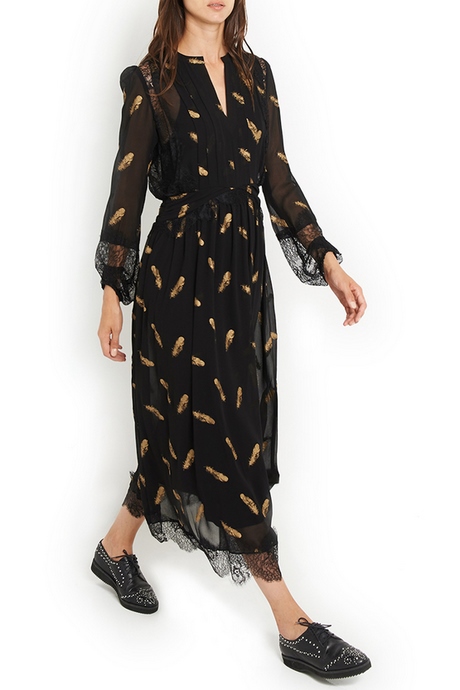 Robe longue noir et dor?�