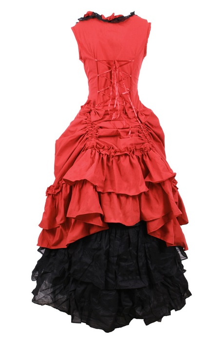 Robe longue noir et rouge