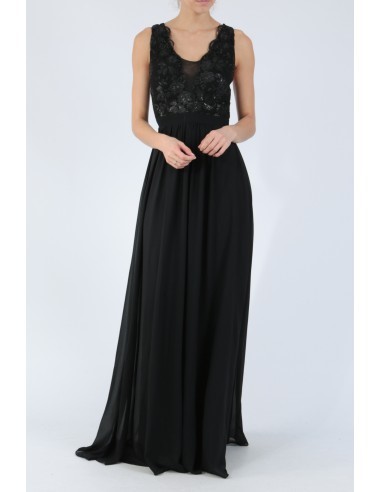 Robe longue noir ouverte