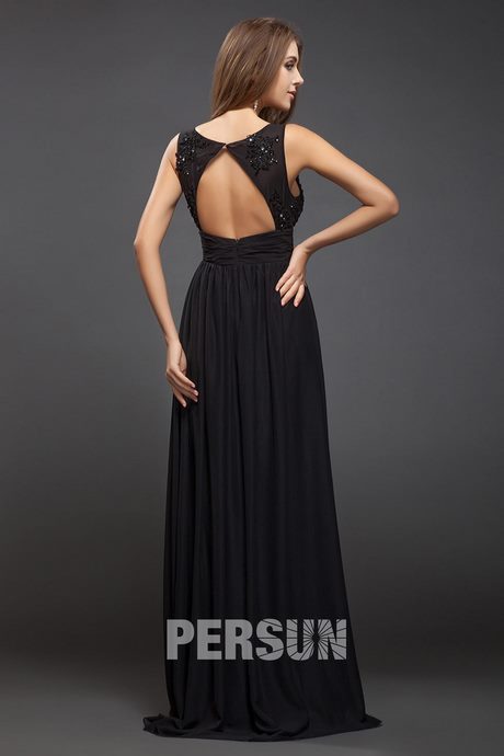 Robe longue noir ouverte