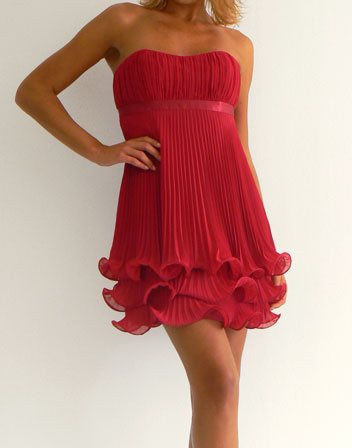 Robe rouge courte bustier