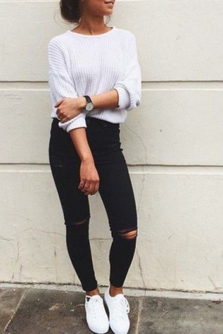 Tenue noir et blanc femme