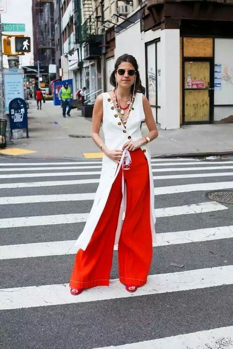 Tenue rouge et blanc femme