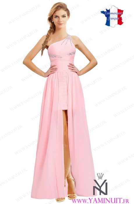 Robe asymétrique rose pale