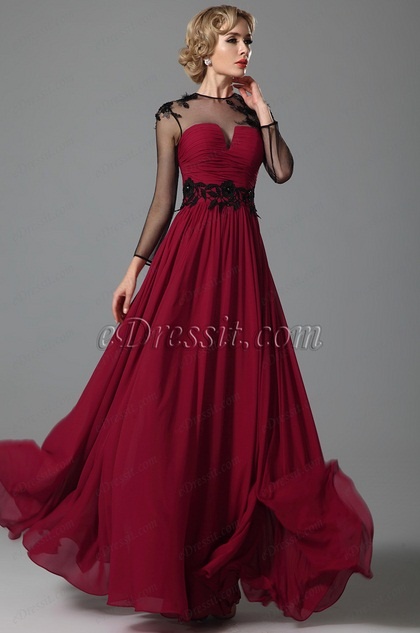 Robe bordeau longue