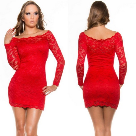 Robe courte rouge dentelle