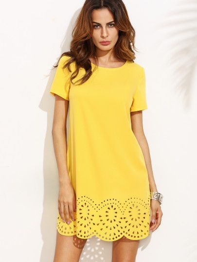 Robe jaune courte