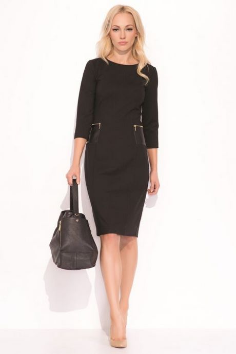 Robe droite chic noir