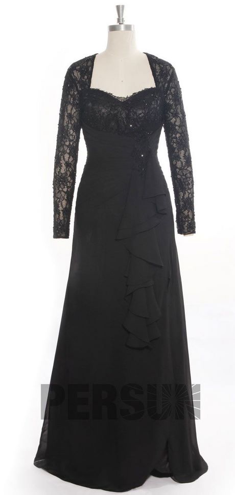 Robe de ceremonie longue noire