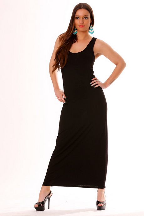 Robe longue droite noire