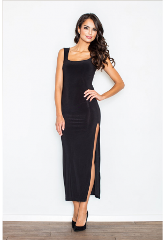 Robe longue droite noire