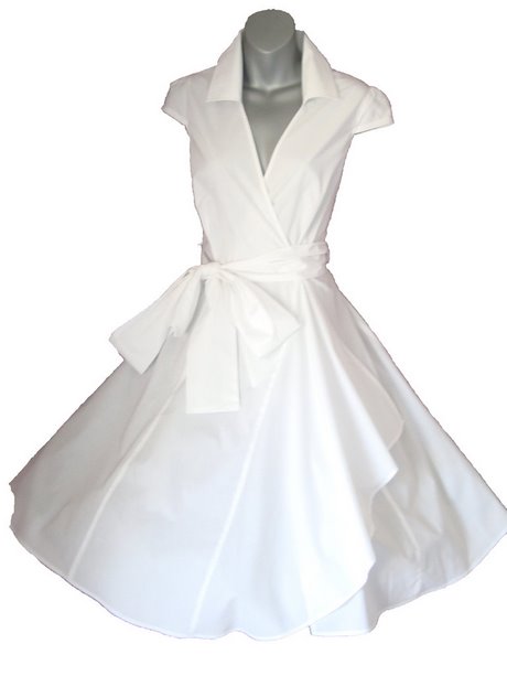 Robe blanche rockabilly