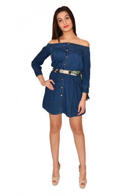 Robe courte en jean femme