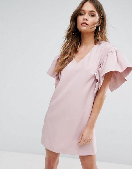 Robe droite rose pale